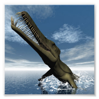 Mesosaurus dinosaur - 3D render Photo Print