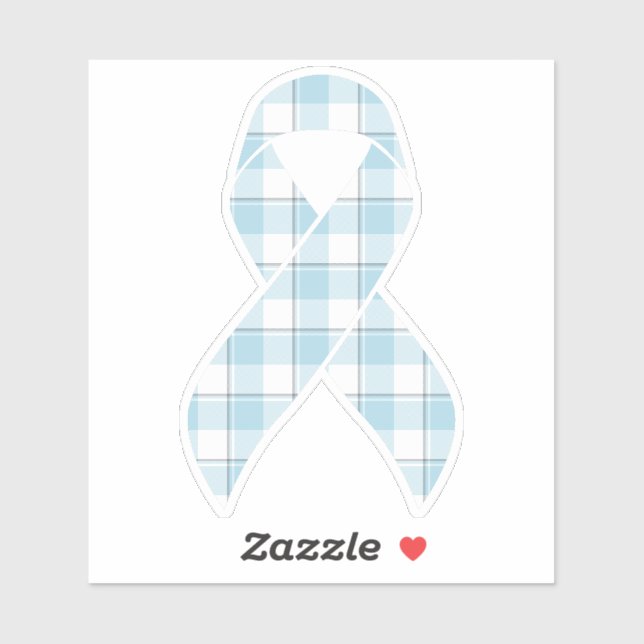 Mesothelioma Awareness Plaid Light Blue Ribbon (Sheet)