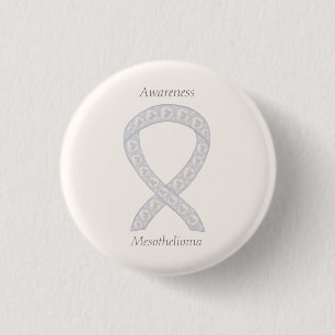Mesothelioma Awareness Ribbon Custom Button