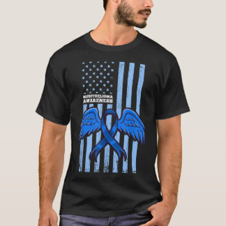 Mesothelioma Awareness Ribbon Flag  T-Shirt
