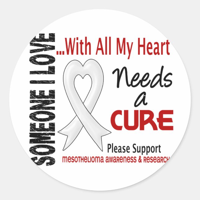 Mesothelioma Needs A Cure 3 Classic Round Sticker (Front)