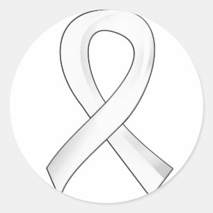 Mesothelioma Pearl Ribbon 3 Classic Round Sticker