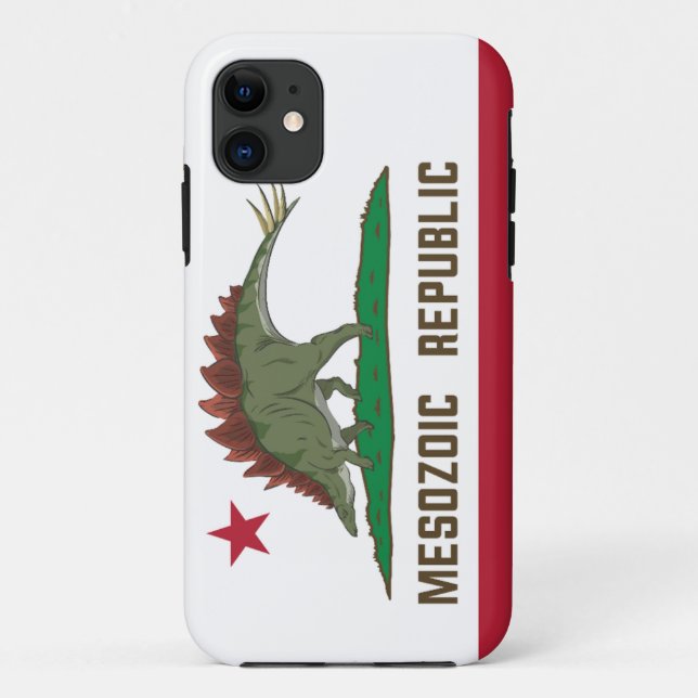 Mesozoic Republic California Flag Stegosaurus Case-Mate iPhone Case (Back)