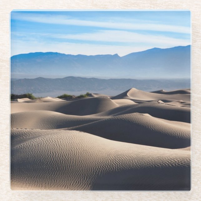 Mesquite Flat Sand Dunes Glass Coaster (Front)