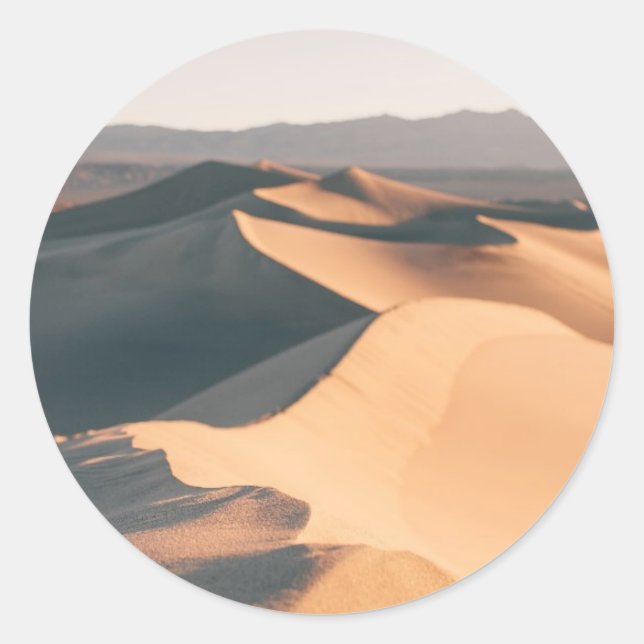 Mesquite Sand Dunes in Death Valley Classic Round Sticker (Front)