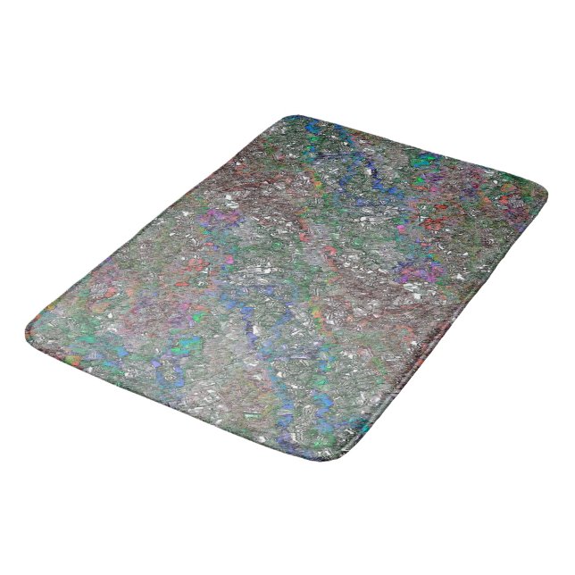 Mess of colour pieces that does not really exist bath mat (Angled)