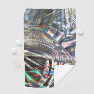 Mess of colourful strokes in rustic and showy grai golf towel