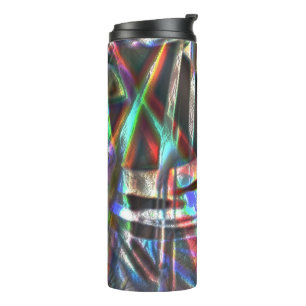 Mess of colourful strokes in rustic and showy grai thermal tumbler