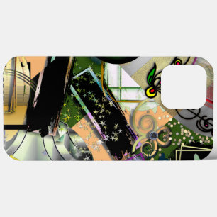 Mess of design objects & symbols with rough effect iPhone 13 pro max case