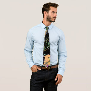 Mess of design objects & symbols with rough effect tie