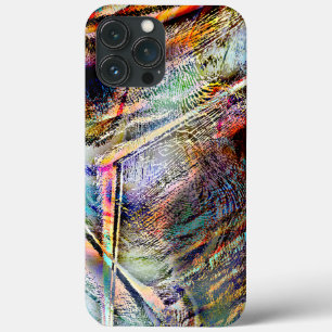 Mess of digital scratches with glossy & dark touch iPhone 13 pro max case