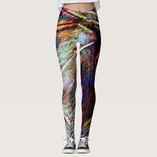 Mess of digital scratches with glossy & dark touch leggings