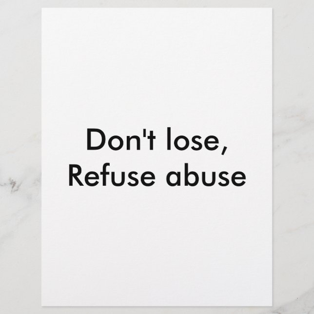 Message against abuse (Front)