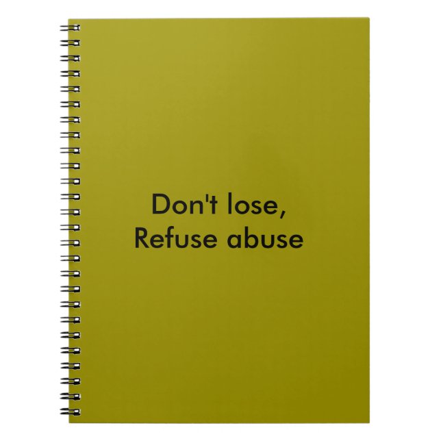 Message against abuse notebook (Front)