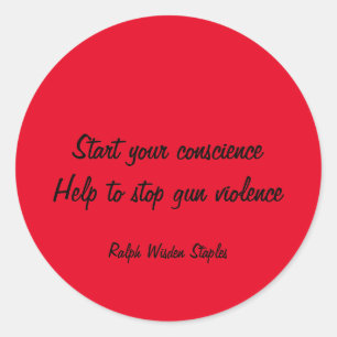 Message against gun violence classic round sticker