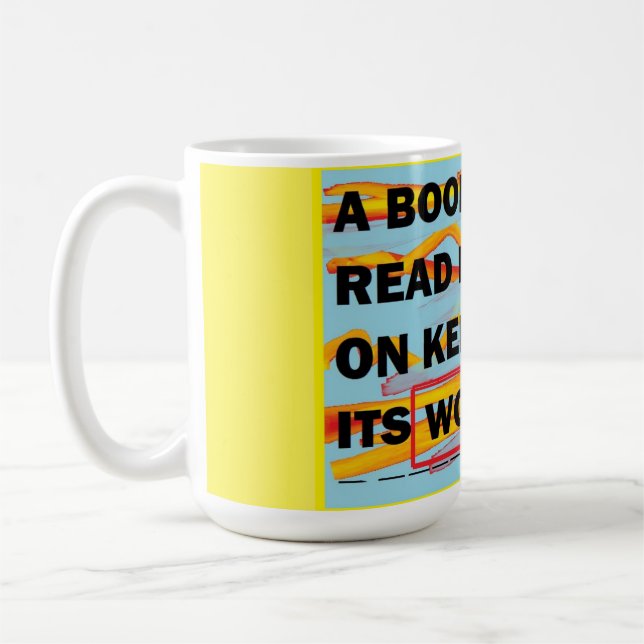 Message art design for those who like books coffee mug (Left)