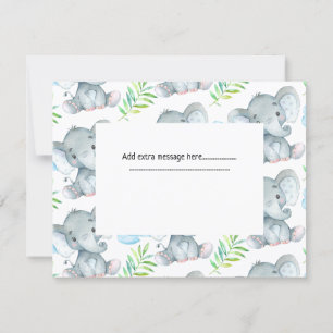 Message Elephant Baby Shower Thank You Card