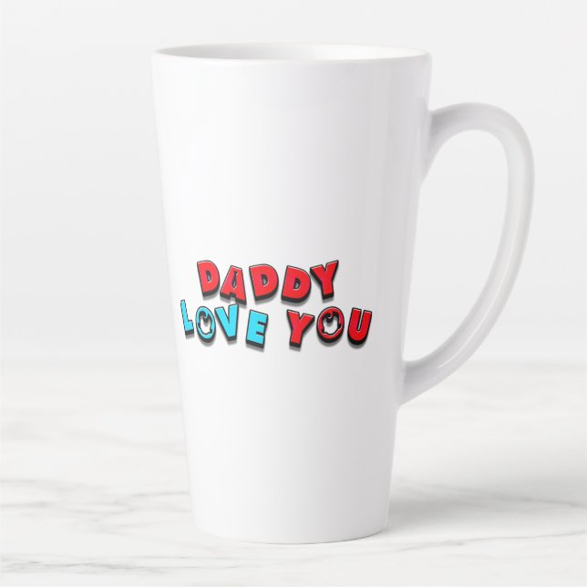 Message Expressing Love for Fathers Latte Mug (Right)