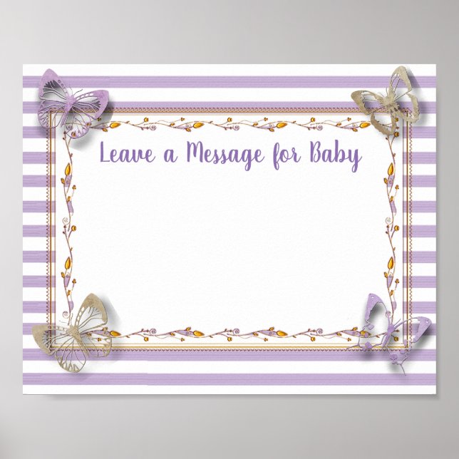 Message for Baby, Baby Shower Keepsake Poster (Front)