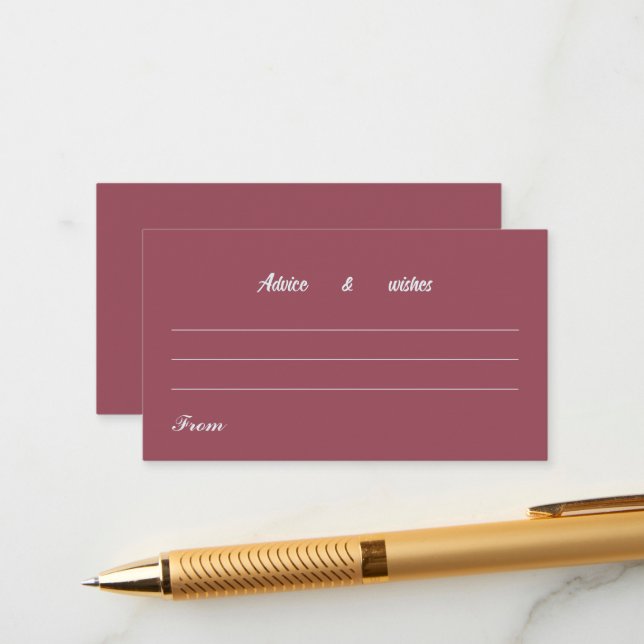 Message For Wedding Card Simple Maroon (Front/Back In Situ)