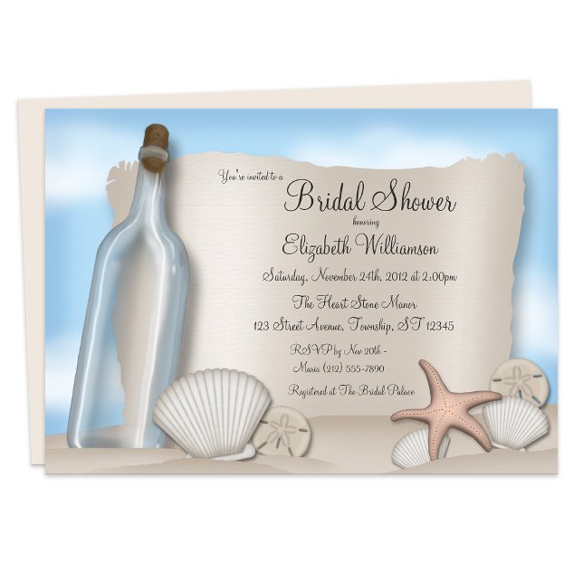 Message from a Bottle - Bridal Shower Invitations (Message from a Bottle - Bridal Shower Invitations from Starzraven on Zazzle.)