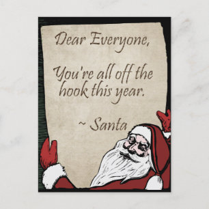 Message From Santa - Nice Version Holiday Postcard