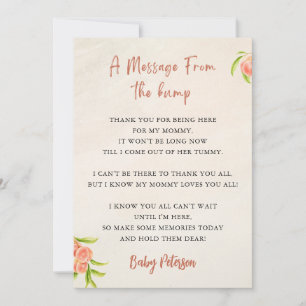 Message From The Bump Baby Shower Card