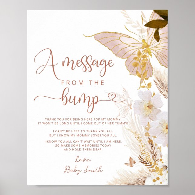 Message from the bump gold butterfly poster (Front)