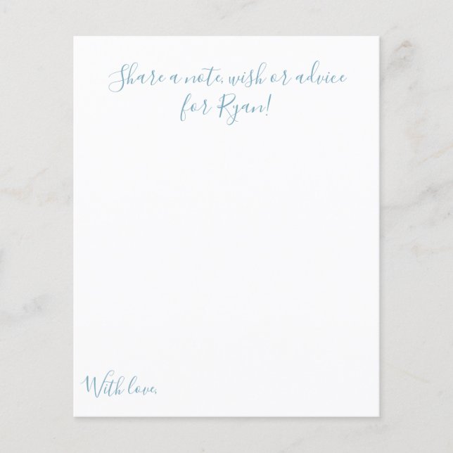 Message in a Bottle 1st Birthday Party Keepsake Flyer (Front)