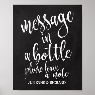 Message in a Bottle 8x10 Chalkboard Wedding Sign