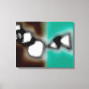 Message in a Bottle: Abstract Brown, Teal, B & W Canvas Print