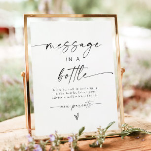 Message in a Bottle Baby Shower Advice Sign