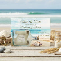 Message in a Bottle Beach Sea Shell Wedding