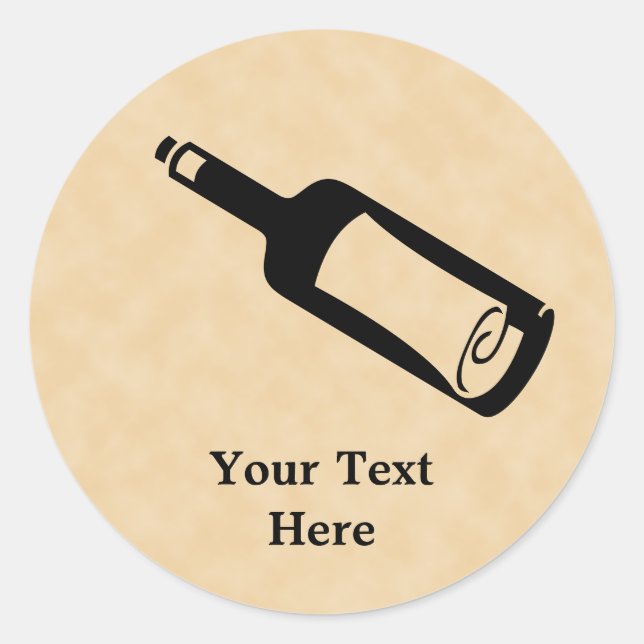 Message in a bottle. classic round sticker (Front)