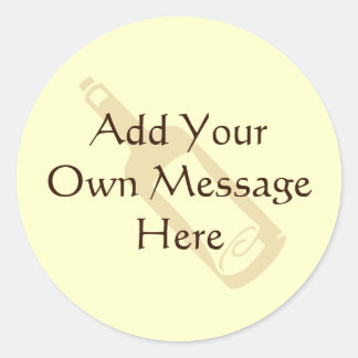Message in a bottle. classic round sticker