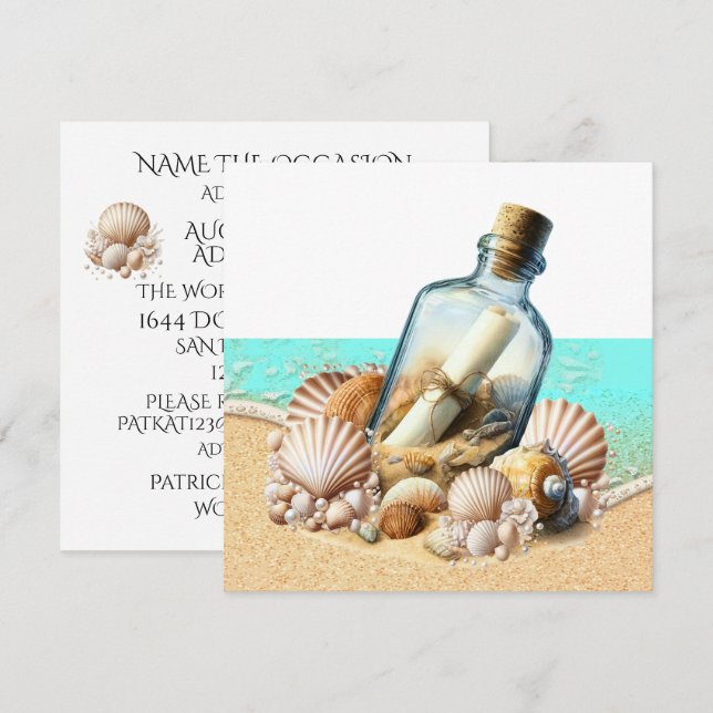 Message in a Bottle Invitation (Front/Back)