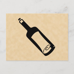 Message in a bottle. postcard