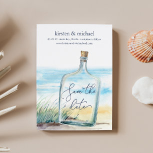 Message in a Bottle Save the Date Card