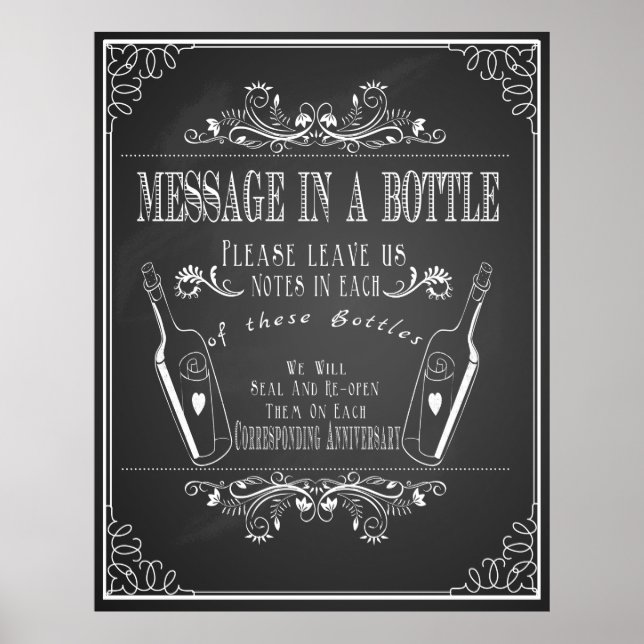 "Message in a bottle" wedding guest book (Front)