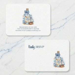 Message In Bottle Sailboat Birthday RSVP Enclosure Card