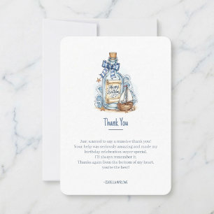 Message In Bottle Sailboat Birthday Thank You Card