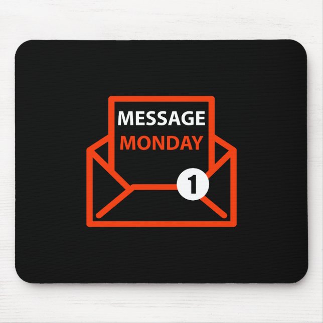 Message Monday Black Mousepad (Front)