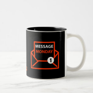 Message Monday Black Mug