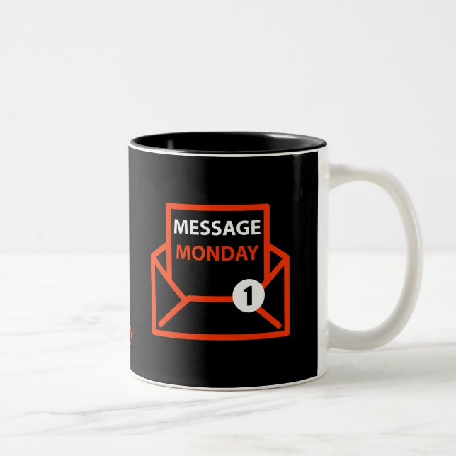 Message Monday Black Mug (Right)