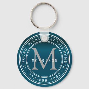 Message - Monogram in Teal Key Ring