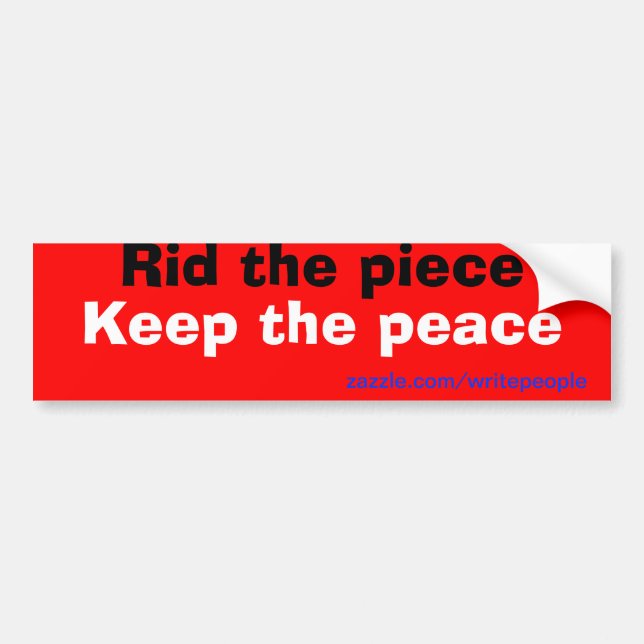 Message of peace bumper sticker (Front)