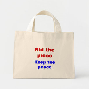 Message of peace mini tote bag