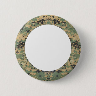 Message on Camo 6 Cm Round Badge