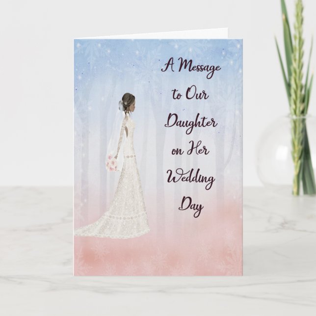 Message to Black Daughter on Wedding Day Card (Front)