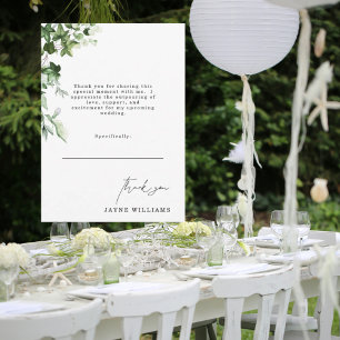 Message Watercolor Ivy Bridal Shower Thank You  Invitation